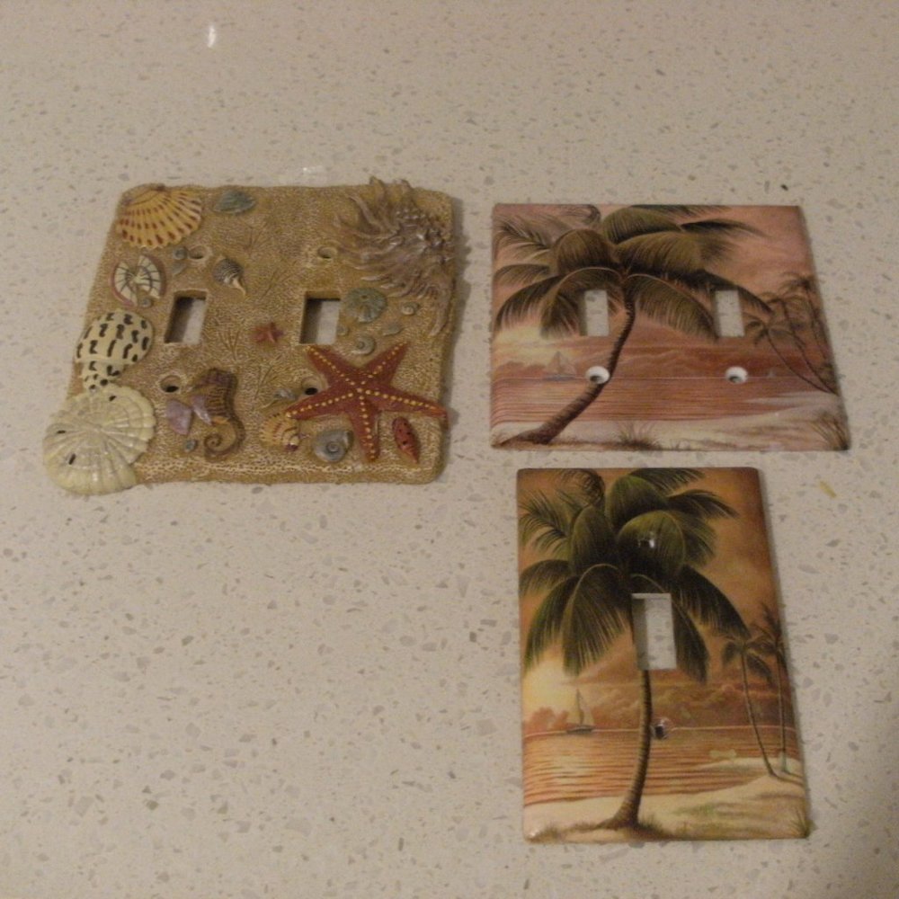 4 Beach scene light switch cover plates (only 3 are pictured)